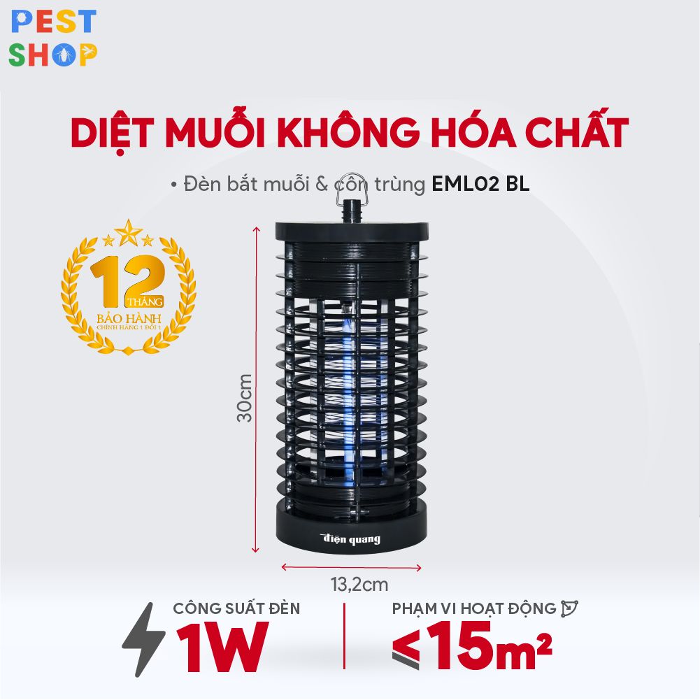 Đèn bắt muỗi PS ĐQ EML02 BL
