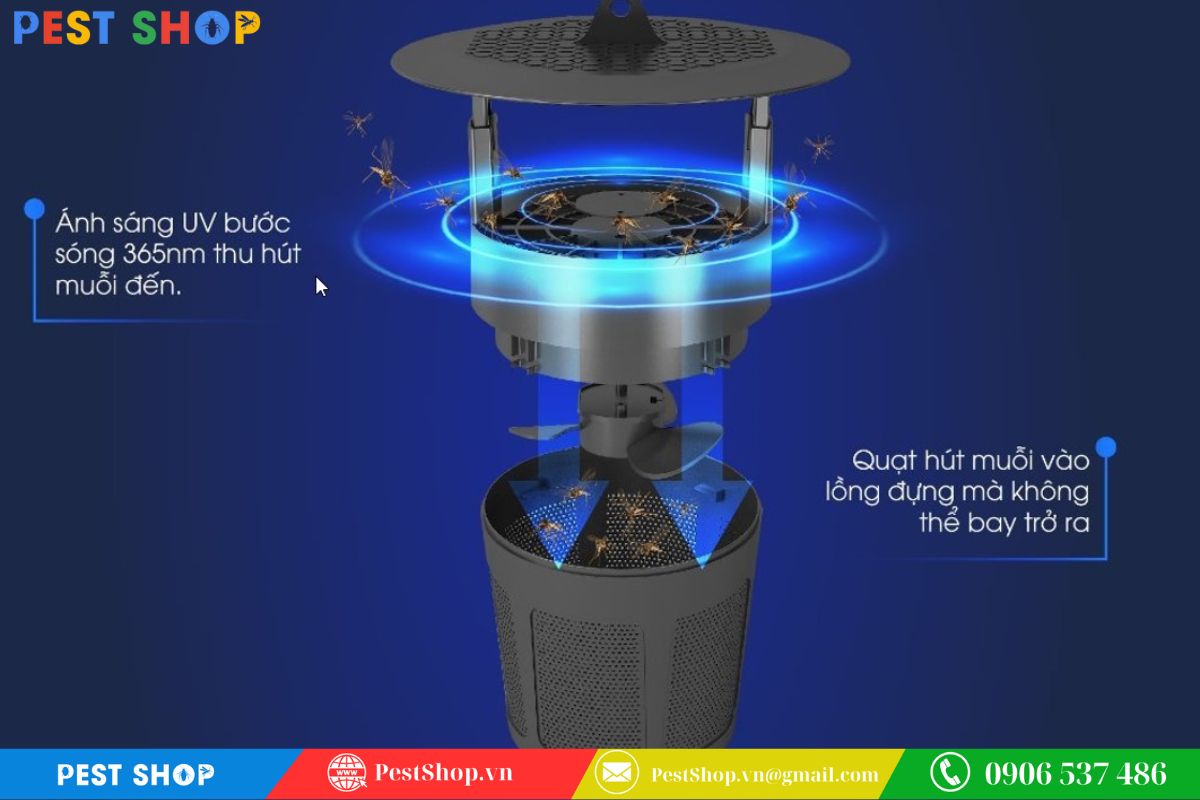 Đèn bắt côn trùng hút muỗi hiệu quả