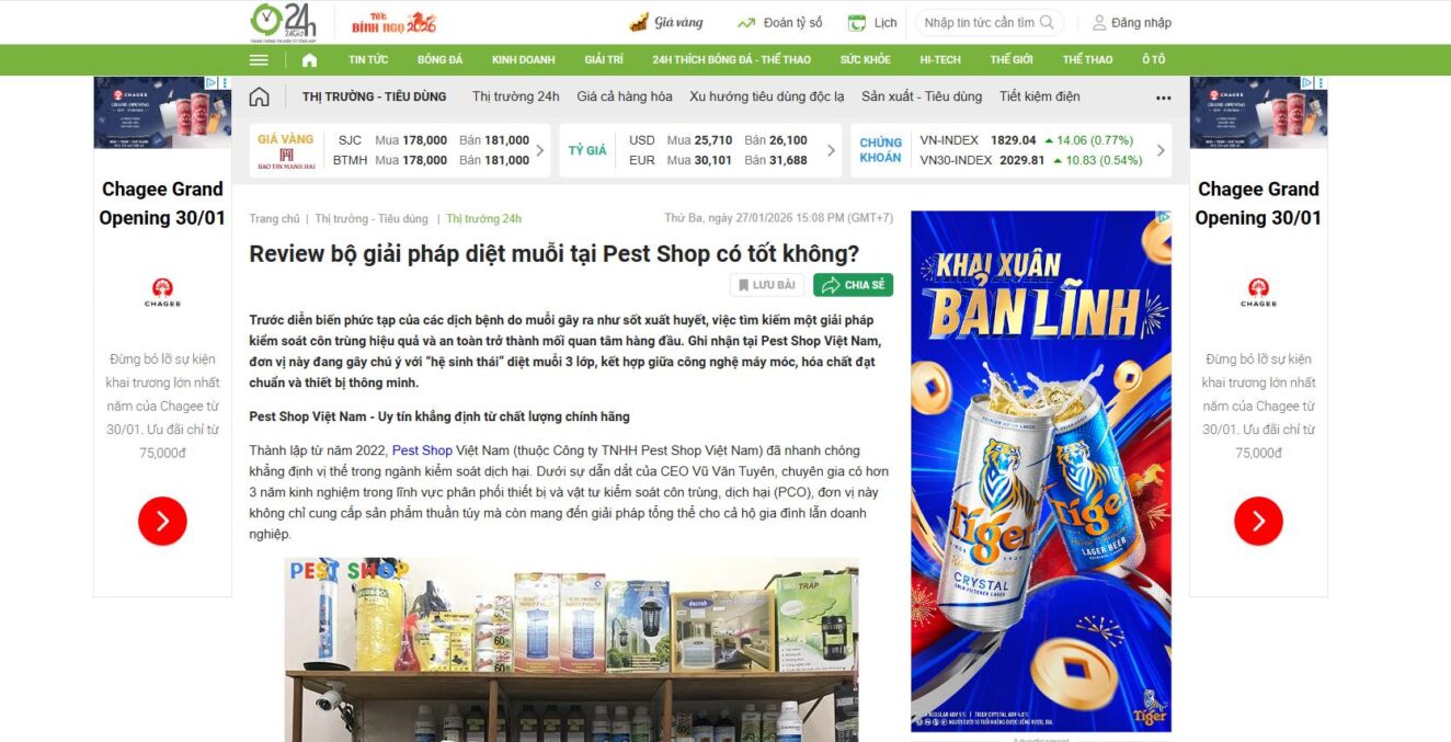 Pest Shop duoc Tin tuc 24h.com .vn review ve bo giai phap diet muoi