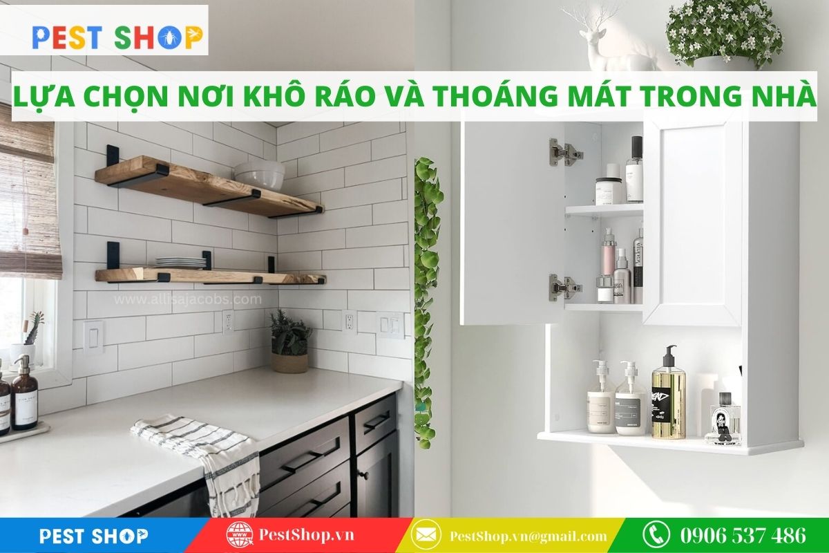 Lựa chọn nơi khô ráo và thoáng mát trong nhà