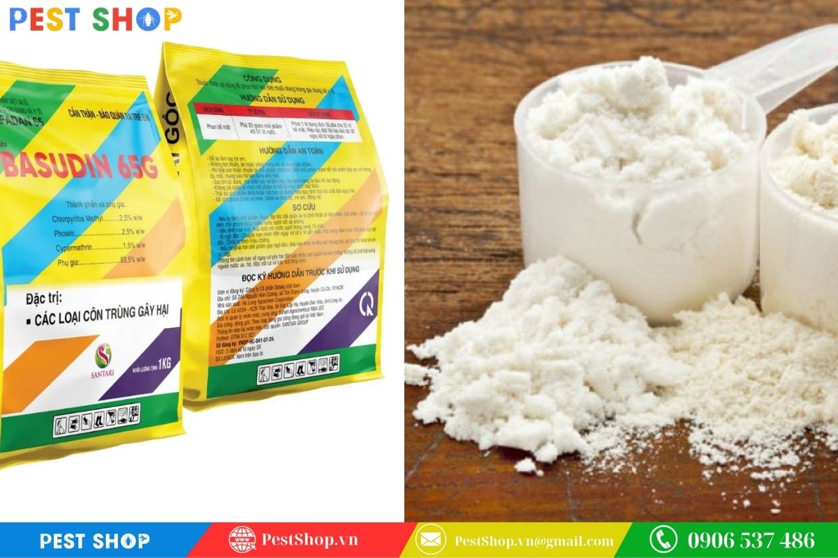 Đối với thuốc diệt muỗi dạng bột hoặc viên bả