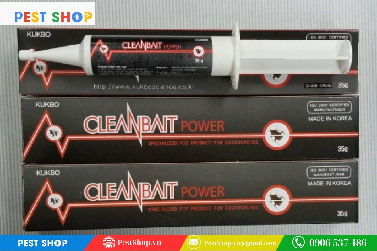 Dấu hiệu hàng chuẩn cho gel diệt gián Cleanbait Power Hàn Quốc