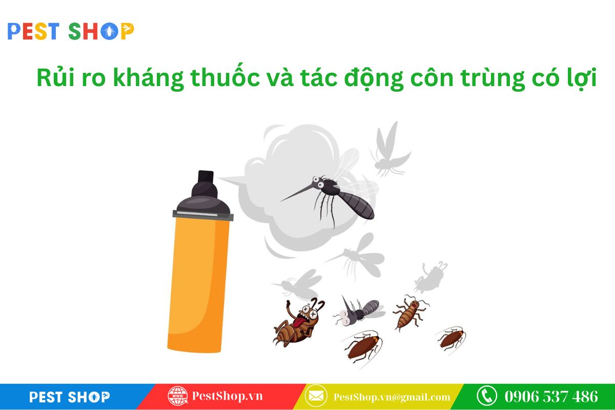 Nhược điểm về rủi ro kháng thuốc và tác động côn trùng có lợi