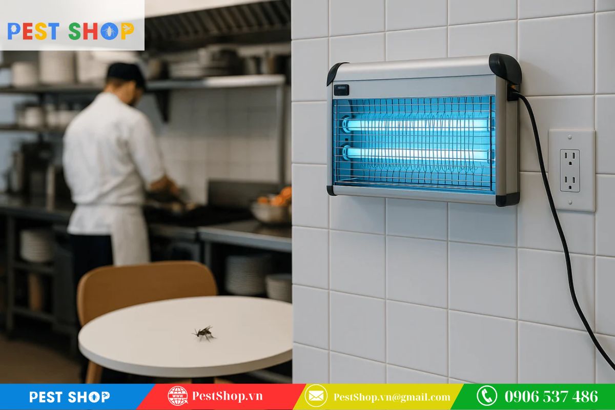 Vị trí đặt đèn tại nhà hàng và khu vực chế biến thực phẩm